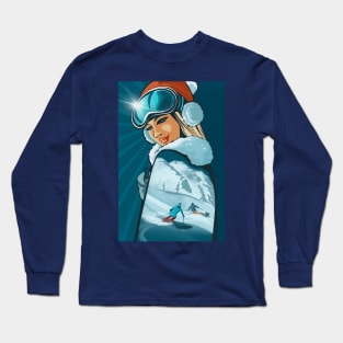 Retro Ski Bunny Long Sleeve T-Shirt